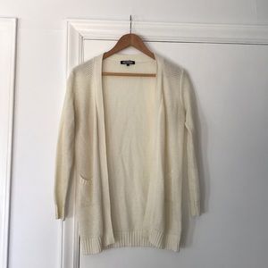 Cream waffle knit cardigan